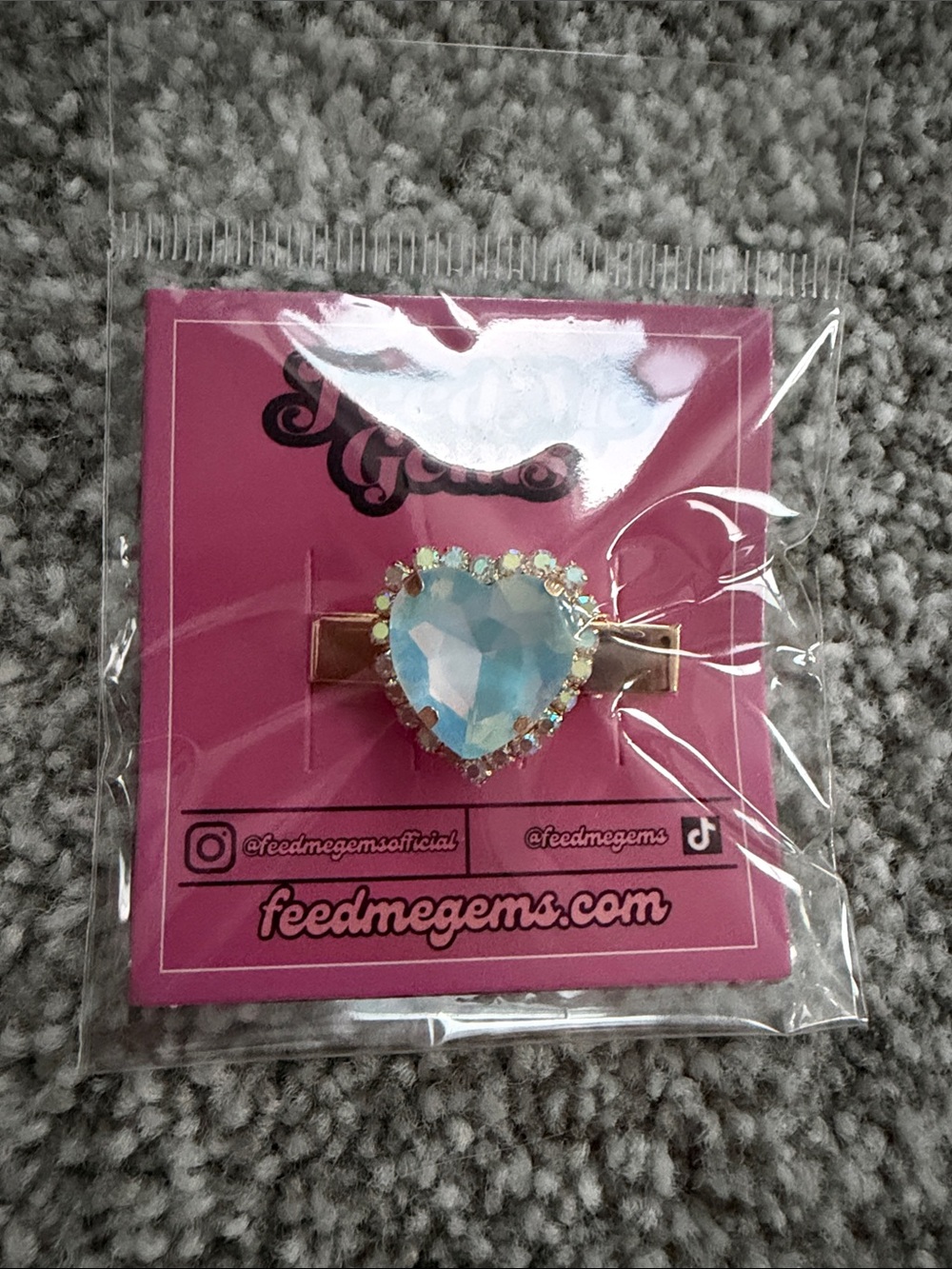 FeedMeGems Blue Heart Signature Crystal Hair Candy Clip